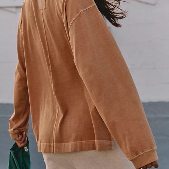 Free People Movement | Womens Hustle Layer Caramel Tan Camel Long Sleeve Top Tee - Picture 3 of 11